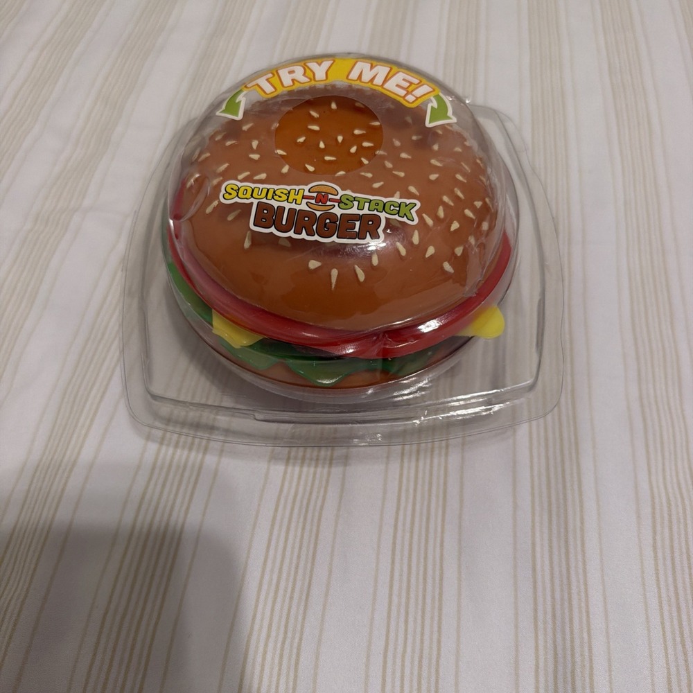 VIRAL! NIB Sunny Days Entertainment Squish-n-Stack Burger Squeezy 6 Pieces
